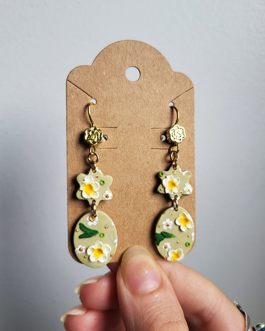 Large Flower Mosaïque Earrings