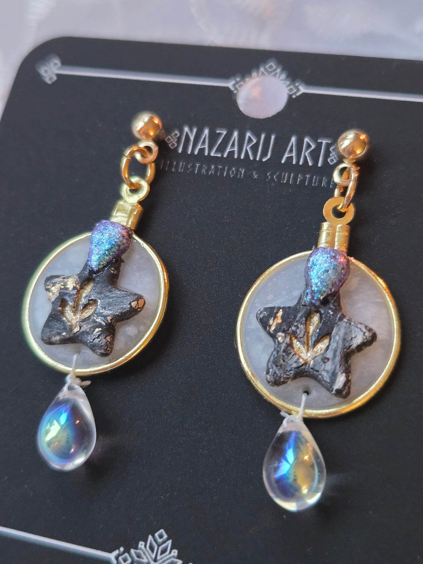 Botany Star Yule Earrings