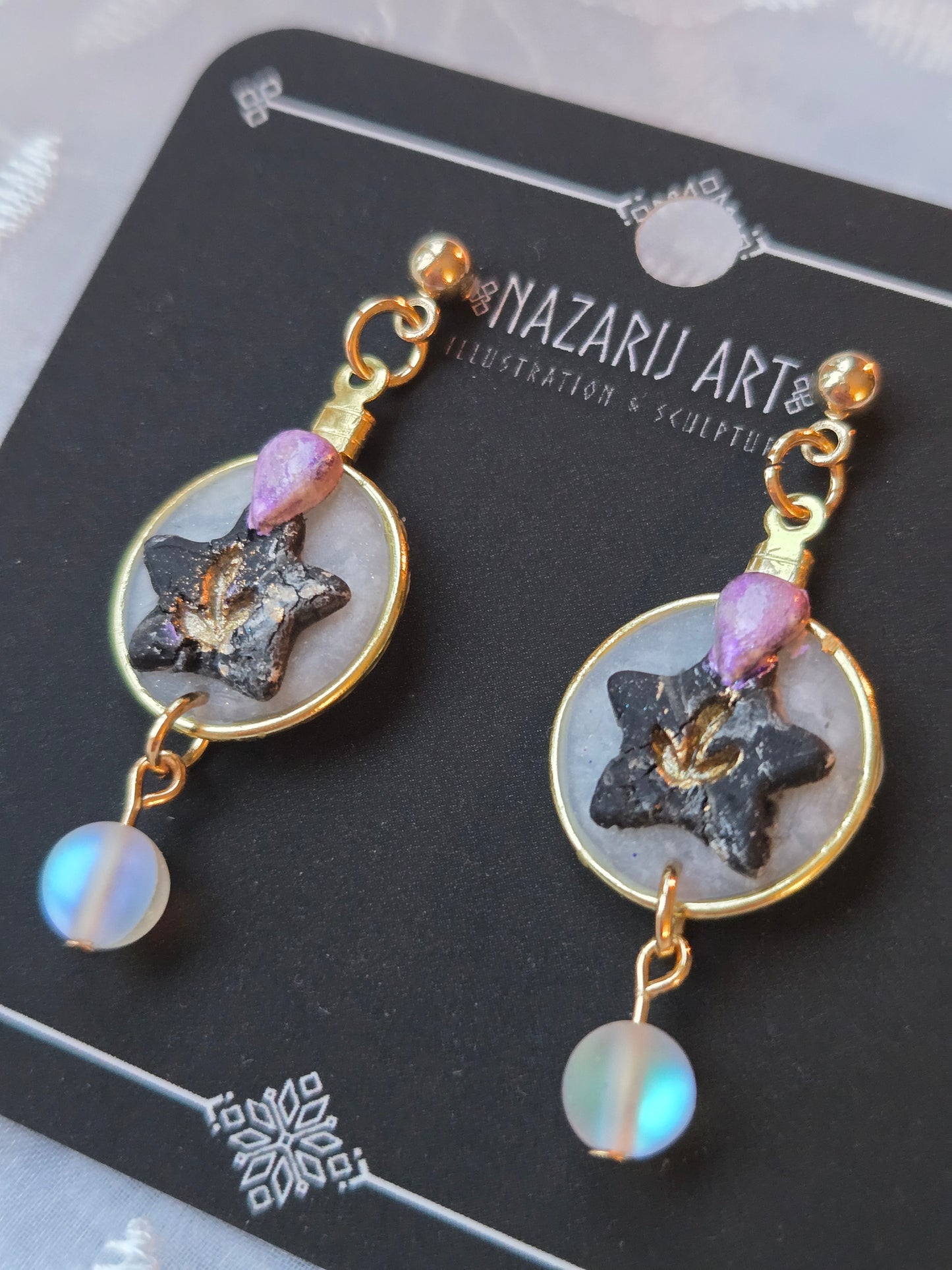 Botany Star Yule Earrings