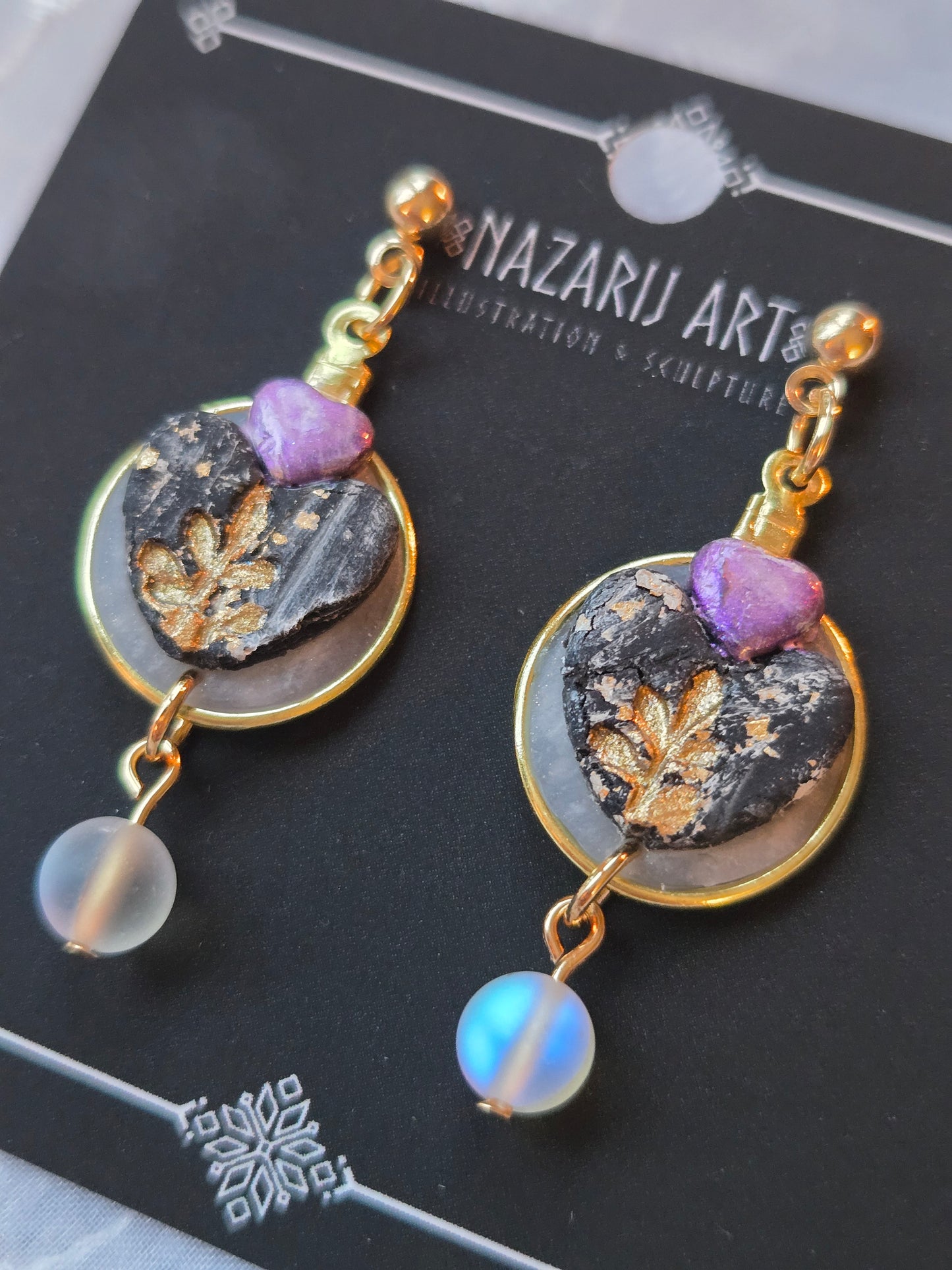 Botany Heart Yule Earrings